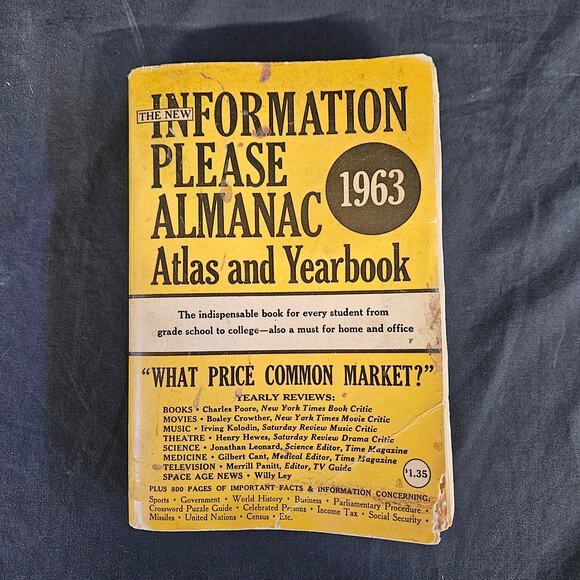 The New Information Please Almanac 1963 Atlas and Yearbook - Picture 1 of 8